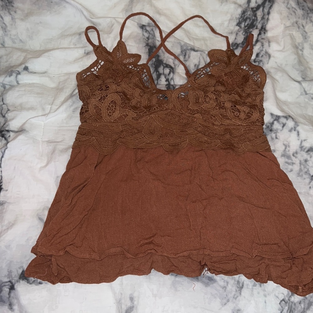 Lace Cross Back Top